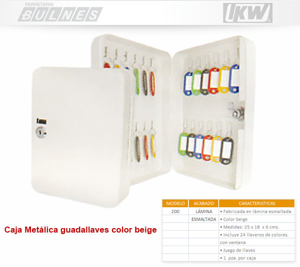 Caja para llaves con 60 llaveros de colores